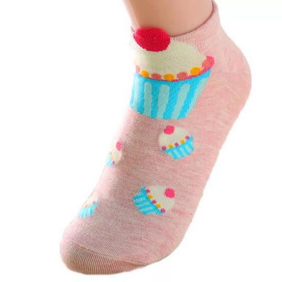 Cupcake socks 5 PCS SET CUTE cotton ankle womens cartoon cute fun - Picture 4 of 4